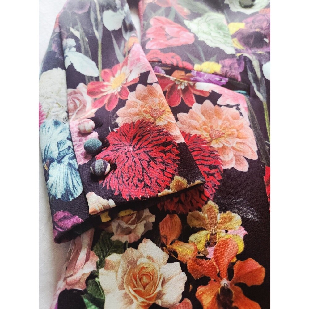 Alice + Olivia Latoya Floral Mini Blazer Dress 6 Black Botanical Garden Jacquard - Picture 5 of 11
